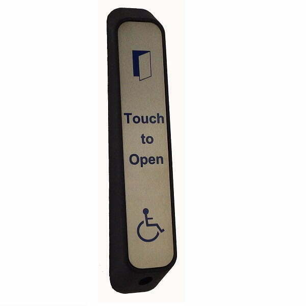 Narrow DDA Touch Exit with Sounder and Wheelchair LOGO Door Entry Systems
