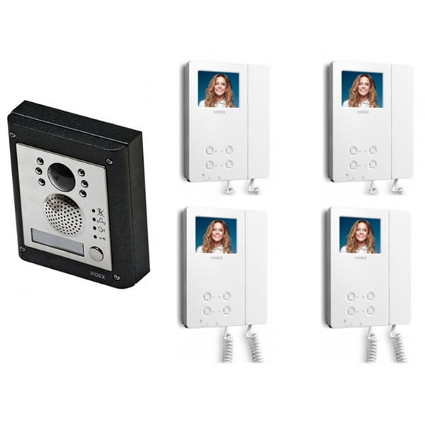 4 Way Video Entry System- Videx 4 Button Colour Video Kit Door Entry Systems